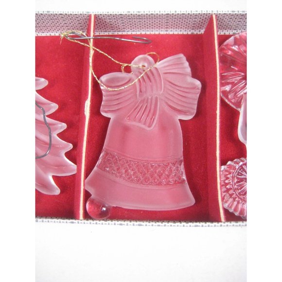 Bleikristall Christmas Glass Ornaments 5 Vintage Tree Santa Western Germany - Picture 6 of 13